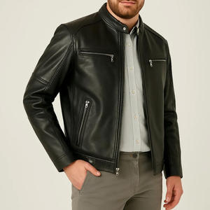 เสื้อแจ็คเก็ตหนังวัวแท้สำหรับผู้ชาย ระบายอากาศได้ดี น้ำหนักเบา แฟชั่นทันสมัย ขายดี - Product Image 2