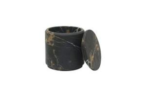 Canister cilíndrico pulido Marble Crafter Onyx, bote pequeño de mármol, botes redondos de mármol con tapa - Product Image 6