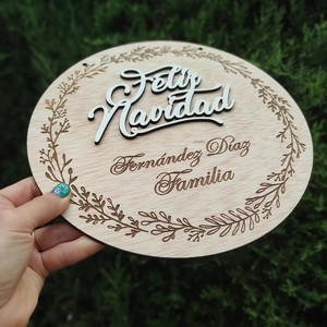 Nouveau produit! Couronnes de Noël Tienphong pour la porte ou le mur-Couronnes personnalisables-Design en bois découpé au laser personnalisé - Product Image 4