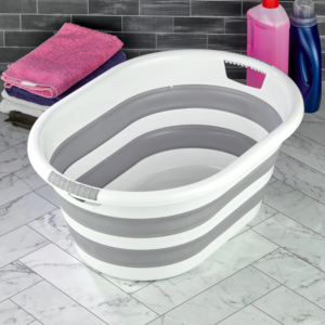 AFOSSA Collapsible Plastic <b>Laundry</b> Basket -Foldable Pop up Storage Container/Organizer-Portable Washing Tub-Space Saving Basket - Product Image 4