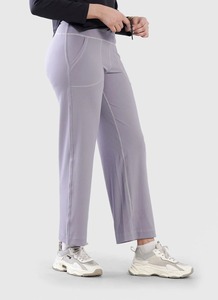 Pantalon Flayerd personnalisé bleu taille haute sport décontracté fitness pantalon évasé haute stretch slim nude yoga pantalon à neuf points femme - Product Image 5