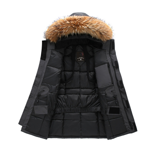 Trendy Canadian Style Men's Unisex <b>Winter</b> Canvas <b>Thick</b> Warm Reversible Eco-Friendly Large Collar Parka <b>Coat</b> - Product Image 2