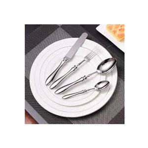 Juego de cubiertos de estilo real de nuevo diseño, cubiertos pulidos de plata de acero inoxidable, estilo occidental con mango de diseño de extremo sólido en negrita - Product Image 1