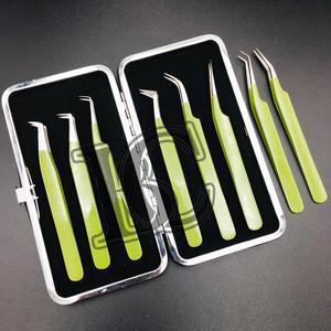 แหนบคีบขนตาปลอมทำจากสเตนเลสสีเขียวแบบใช้มือทดสอบ - Product Image 5