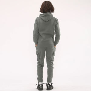 Trajes Deportivos Cargo para Hombre Adulto, Color Gris, Sudadera de Manga Larga, Talla Grande, Ropa de Moda, Trajes Deportivos Ajustados para Invierno - Product Image 2