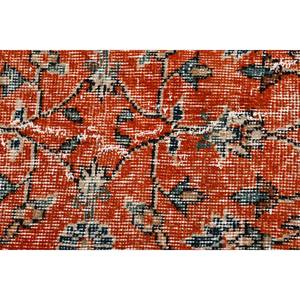 Tapis vintage 3,7 x 6,7 pieds, tapis turc, tapis oriental en laine orange - Product Image 5