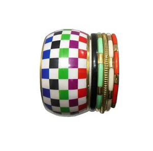 Meilleurs ensembles de bracelets joncs vintage en alliage plaqué or et résine géométrique, bijoux unisexes élégants et tendance de style bohème pour femme et mariage - Product Image 6