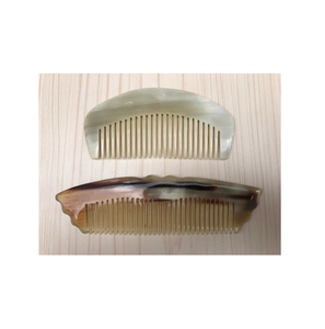 Peine de cuerno de Búfalo, accesorio único para el cabello hecho a mano, peine de cuerno de buey antiestático, 2 uds, superventas - Product Image 1