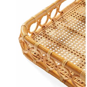 Bandeja de servicio de ratán Natural de alta calidad de fabricación de Vietnam, bastón de madera decorativo en bandejas de base para comida, hoteles, restaurantes - Product Image 2