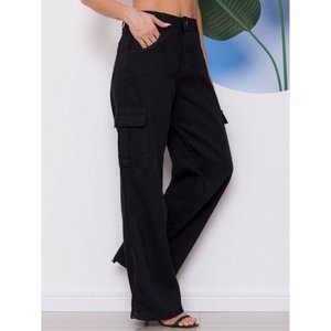 กางเกงยีนส์เดนิมสีน้ำเงินสไตล์คนเมืองสุดหรู Y2K เอวสูง ยืดได้ มีกระเป๋าหลายช่อง เป็นมิตรกับสิ่งแวดล้อม สำหรับผู้หญิง ไซส์เกาหลี 26-40 - Product Image 5