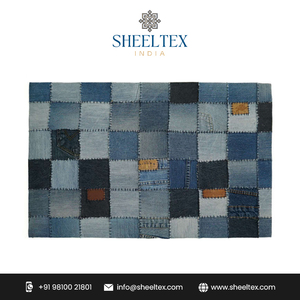 New Arrival Denim Patch Carpet Cotton Living Room Home Hotel Carpets from India Area <b>Rugs</b> & Sets - Product Image 2