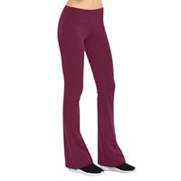 Pantalones de Yoga para Mujer, Sólidos, con Cintura Plegable, Spandex/Nailon, Elásticos en 4 Direcciones, Transpirables