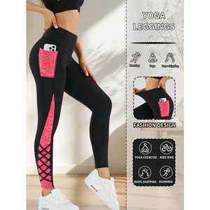 Pantalones de Yoga de Cintura Alta para Mujer, Leggings Deportivos No Transparentes con Bolsillo Lateral, Pantalones Elásticos para Gimnasio, Correr y Pilates, Color Sólido - Product Image 4
