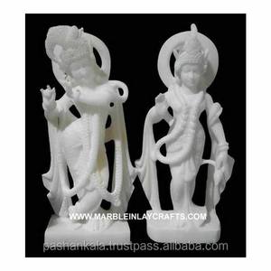 White Marble Radha Krishna <b>Statue</b> - Product Image 1
