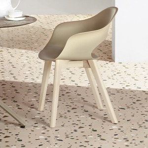 Dining Armchair with Polymer Shell and Beech Wood Legs Bleached or Black Stained for Restaurant Cafe Hotel Made in Italy - Product Image 6