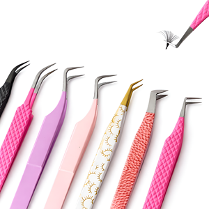 Ensemble de pinces à cils en acier inoxydable colorées, pinces à cils de précision antidérapantes pour une utilisation professionnelle en beauté - Product Image 2