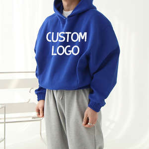 Pull à capuche court de coupe régulière à coupe régulière pour hommes surdimensionnés d'hiver pour hommes avec logo de broderie personnalisé polaire 100% coton - Product Image 6