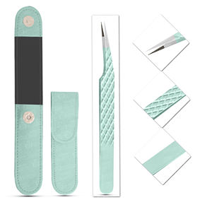 Pinzas de extensión de pestañas con punta de fibra de acero inoxidable a granel Pinzas de Punta puntiaguda no corrosivas para pinzas de pestañas - Product Image 1