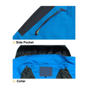 เสื้อแจ็คเก็ตกันลมสำหรับผู้ชาย, เสื้อโค้ทกันหนาวแบบลำลองมีปกตั้งและโลโก้ด้านหน้าผ้าแคนวาสกันน้ำระบายอากาศได้ - Product Image 4