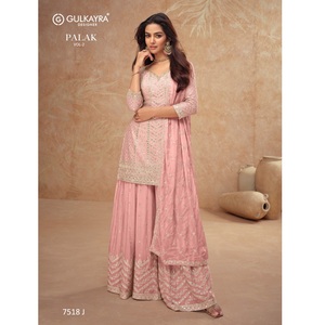 Ropa DE BODA Heavy Chinon Silk con Secuencia de bordado Top de trabajo y Sharara con Dupatta Export By Maruti Fashion - Product Image 1
