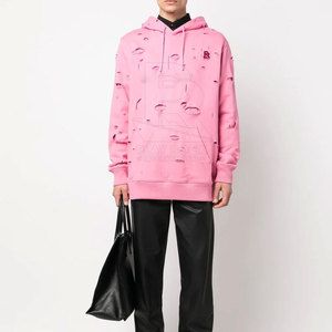 370 GSM Casual Wear Sweats à capuche en détresse Polaire en polyester à la mode avec motif imprimé et col à capuche - Product Image 2