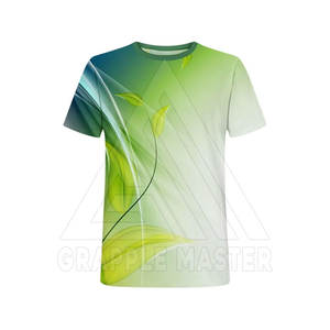 T-shirt en jersey de coton uni à manches courtes pour homme, orienté vers la demande du client, avec impression numérique, faible MOQ - Product Image 1