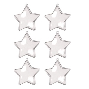 Ornements en plastique transparent à remplir soi-même, boules étoiles, décorations pour Noël, anniversaire, mariage, fête (forme d'étoile) - Product Image 1