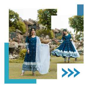 Premium 3 PCS Designer Luxury Anarkali Suit Set Modern Elegant Style pour les femmes pour la fête - Product Image 6