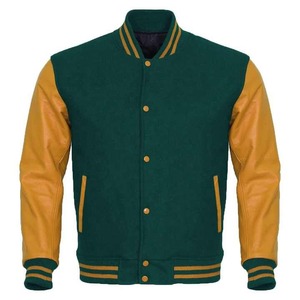 Bordado Varsity Jacket Nueva colección de Letterman Baseball Varsity Chaquetas Manga de cuero CollegeBaseballjacket para hombres - Product Image 1