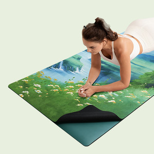 Tapis de yoga en suède imprimé caoutchouc, portable, incurvé et ovale, pour <span class=keywords><strong>Pilates</strong></span> Reformer, produit phare d'usine - Product Image 2