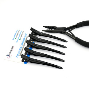 Meilleures ventes Pinces à cheveux professionnelles Crocodile pour le coiffage Durable antidérapant Salon en acier inoxydable couleur or personnalisé - Product Image 5