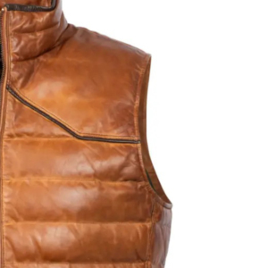 Chaqueta acolchada de piel de oveja para hombre de primera calidad, de plumón Real Abrigo acolchado, acolchado, ligero, sin mangas, con cremallera, Puffer West - Product Image 3