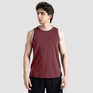 Camiseta sin mangas de talla grande transpirable de primera calidad para hombre, Camiseta deportiva de algodón tejida para gimnasio - Product Image 1