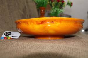 Bol en résine écologique de qualité supérieure Design jaune brillant Forme ronde Grand bol de designer pour servir des aliments Style traditionnel - Product Image 4