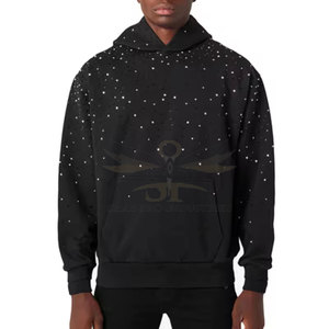 Sudadera con capucha con diamantes de imitación de último diseño, Sudadera con capucha con diamantes de imitación de moda de alta calidad, personalizada y de diferentes colores - Product Image 1