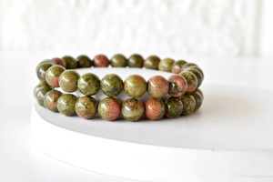 Wholesale Premium Quality Natural Healing Green Color Unakite 8mm <b>Beaded</b> <b>Bracelet</b> for Meditation Jewelry - Product Image 4
