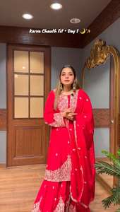 Nouvelle collection de créateurs Faux Georgette Sharara Palazzo Set Entièrement cousu avec un travail de broderie élégant pour les occasions de fête - Product Image 3