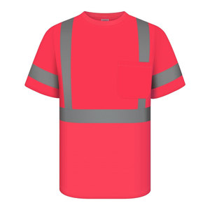 T-shirt respirant réfléchissant haute visibilité Chemise de sécurité à manches courtes en polyester pour la construction d'entrepôts de travail-Classe 3 - Product Image 1