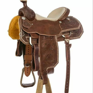 Calidad superior 100% hecho a mano estilo inglés sillín occidental cuero duradero equitación deportes ecuestres entretenimiento - Product Image 1