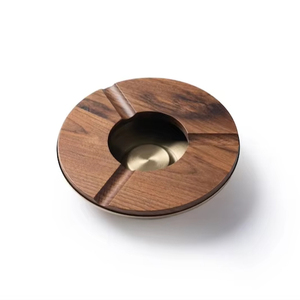 Cenicero de madera redondo rústico elegante diseño funcional - Product Image 1