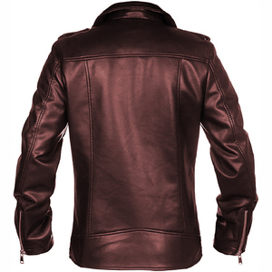 Veste de Moto Unisexe en Cuir pour Hiver 2025 Nouveau Décontracté Slim Fit Épaissie Grande Taille Col Montant Logo Avant en Cuir - Product Image 2