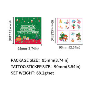 Ensemble d'autocollants de tatouage de Noël phosphorescent pour enfants - Product Image 2