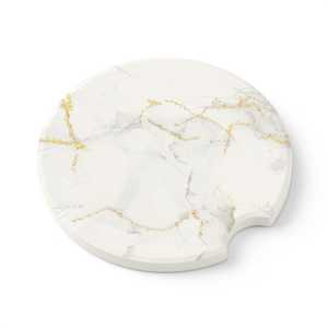 Posavasos de Piedra de Savia de Lujo con Diseño de Mármol Dorado, Recuerdo de Boda o Inauguración de Casa - Product Image 3