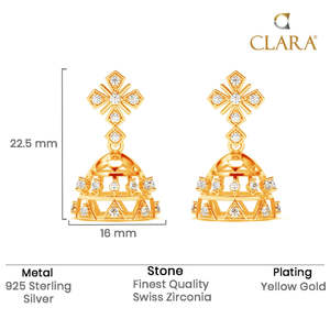 Compre Pendientes Jhumki Jhumka de Plata 925 de Primera Calidad para Mujer, Pendientes Colgantes con Patrón Geométrico de Cuarzo, Modernos y Clásicos para Bodas y Fiestas - Product Image 5