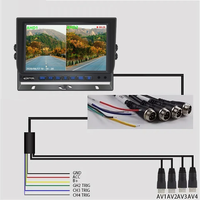 Kit DVR mobile 7 pouces | Moniteur à écran partagé quadruple 4 canaux | Système de caméra de recul à enregistrement en boucle pour camions, bus, camping-cars et flottes