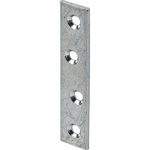 VORMANN Blue Zinc-Plated Steel Connecting Plate 80mm Length 15mm Width 2mm Thickness 100-Piece Packaging Unit <b>Hooks</b> & <b>Rails</b> - Product Image 1