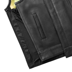 <b>Men's</b> Customized Super High Quality Fashion Black Leather <b>Vests</b> for <b>Men</b> Quilted Top Pocket Stylish Multi Color Inner Lining - Product Image 6
