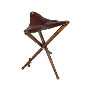 Chaise pliante en cuir artisanal de qualité supérieure avec support pour lampe et dossier rétractable pour la photographie en extérieur, la chasse et le camping - Product Image 6
