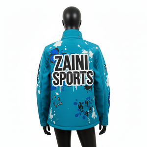Chaqueta Softshell para Mujer, Tejido de Alta Calidad, Diseño Teñido Verde Azulado, Logotipo Personalizado Bordado, Ropa de Moda para Exteriores - Product Image 2