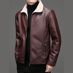 Chaqueta Safari de Invierno para Hombre, 100% Cuero Genuino, Lana y Algodón, Transpirable, Cálida, Estilo Urbano, Tallas Grandes, Diseño con Plumas y Piel de Oveja - Product Image 1
